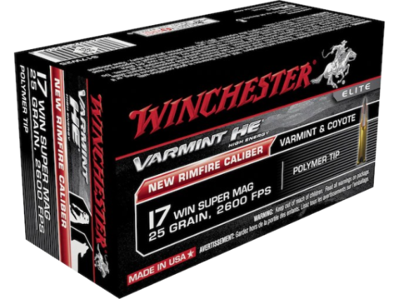 Winchester Varmint High Energy Ammunition 17 Winchester Super Magnum 25 Grain Hornady V-MAX Box of 500