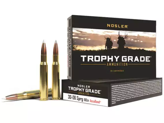 Nosler Trophy Grade Ammunition 30-06 Springfield 180 Grain AccuBond 500 Round