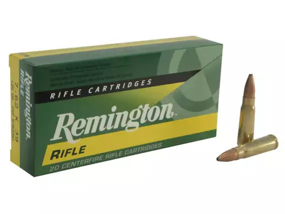 Remington Core-Lokt Ammunition 7.62x39mm 125 Grain Pointed Soft Point 500 Round