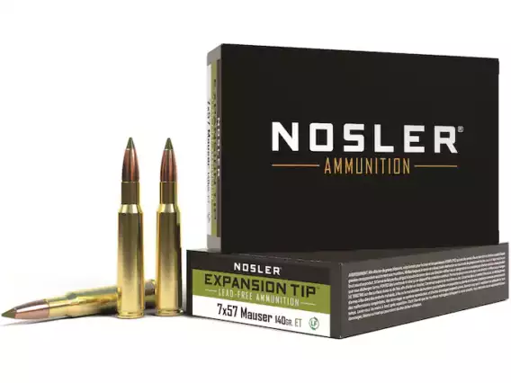 Nosler E-Tip Ammunition 7x57mm Mauser (7mm Mauser) 140 Grain E-Tip Lead-Free 500 Round